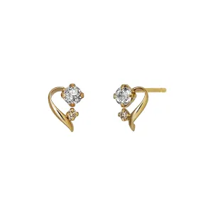 18K/10K Diamond Twisted Line Earrings (Yellow Gold)