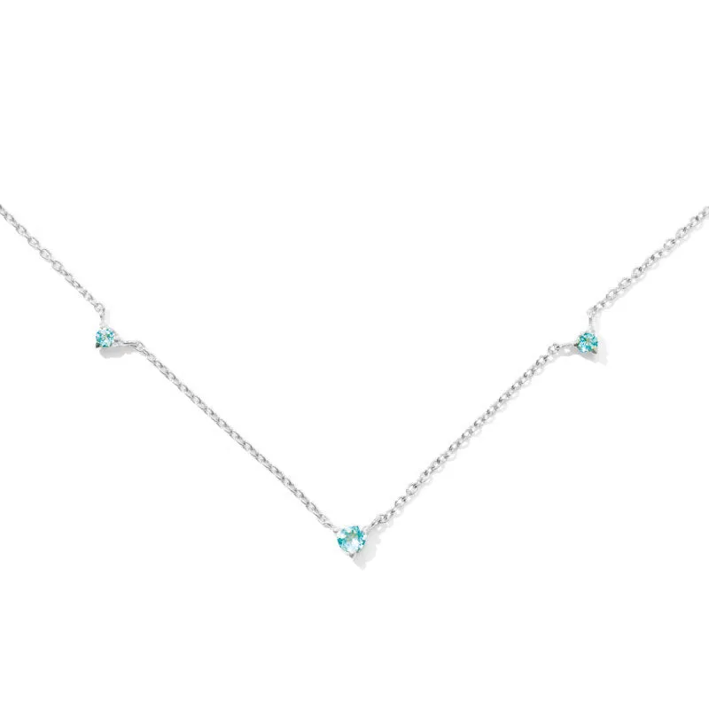 Celestial Necklace, Blue Topaz, Silver