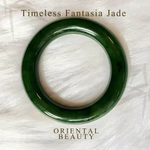 Certified Genuine Siberian spinach green premium nephrite jade bracelet bangle - inner diameter 54mm