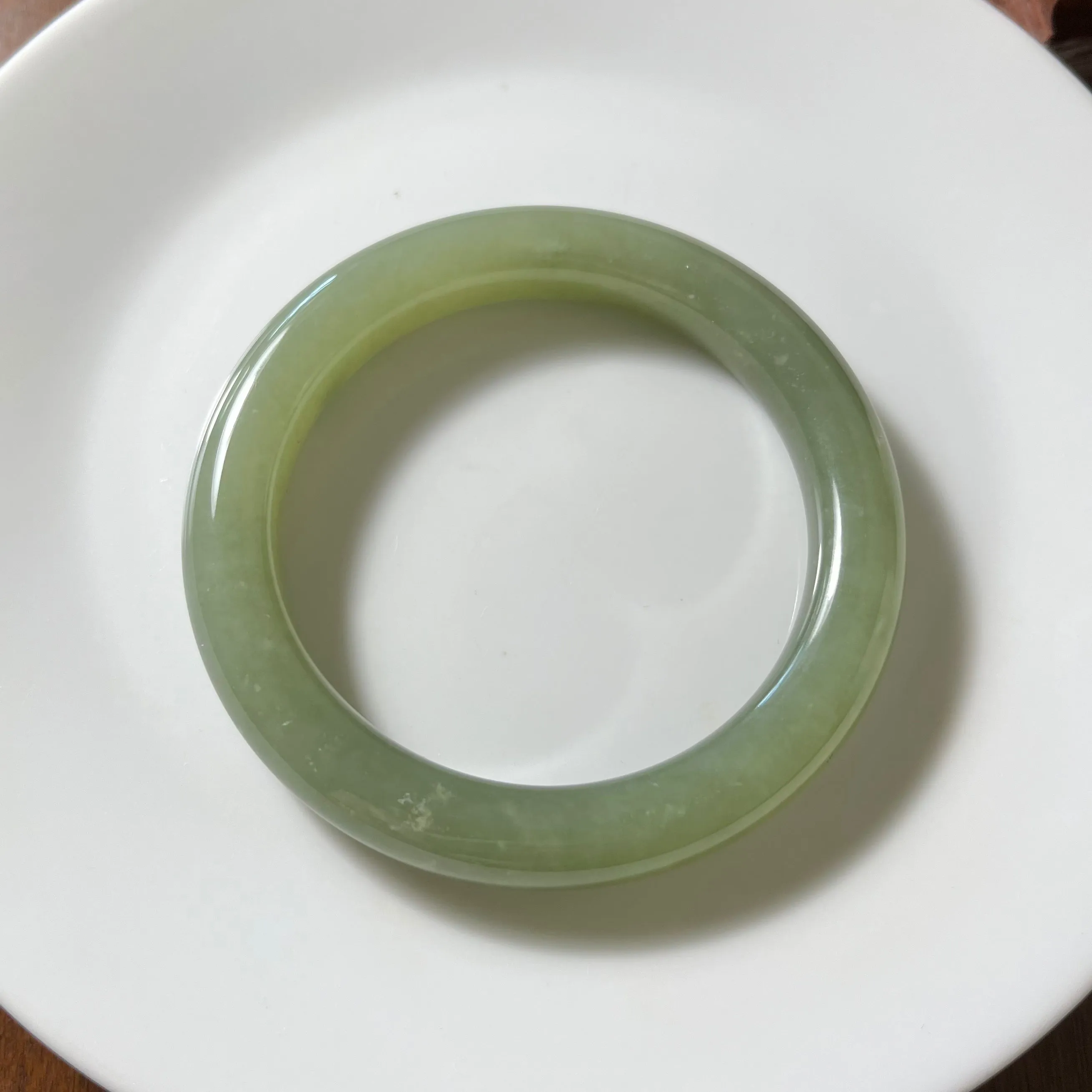 Certified Genuine water Green Hetian Jade nephrite jade Bracelet bangle - 55mm inner diameter
