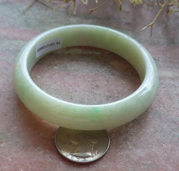 Certified Hand Carved Green Burma 100% Natural Myanmar Burma Grade A JADE Jadeite Round Circle Bangle Bracelet 58mm