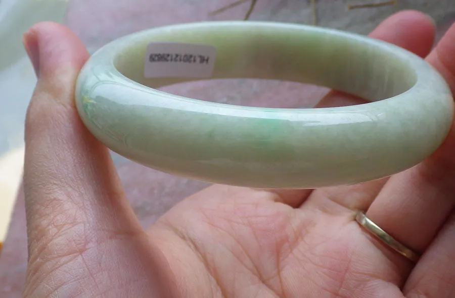 Certified Hand Carved Green Burma 100% Natural Myanmar Burma Grade A JADE Jadeite Round Circle Bangle Bracelet 58mm