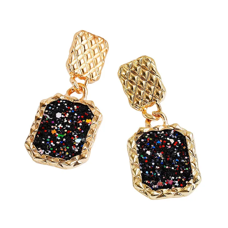 Chloe Square Jewel Drop Earrings