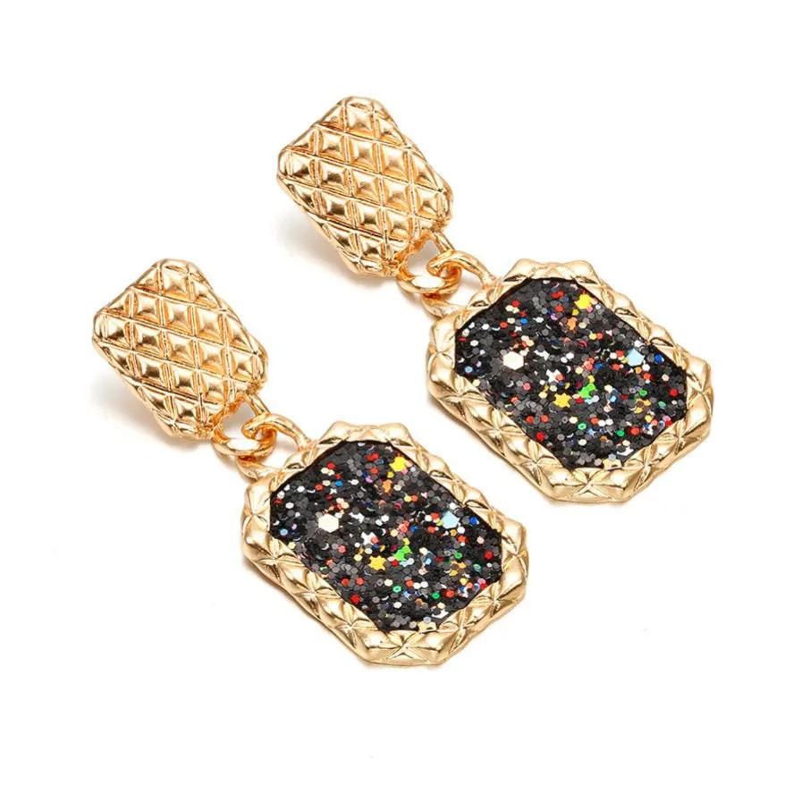 Chloe Square Jewel Drop Earrings