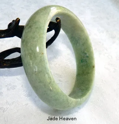 Classic Green "Old Mine" Burmese Jadeite Jade Bangle Bracelet 57.5mm-Grade A (JHBB273)