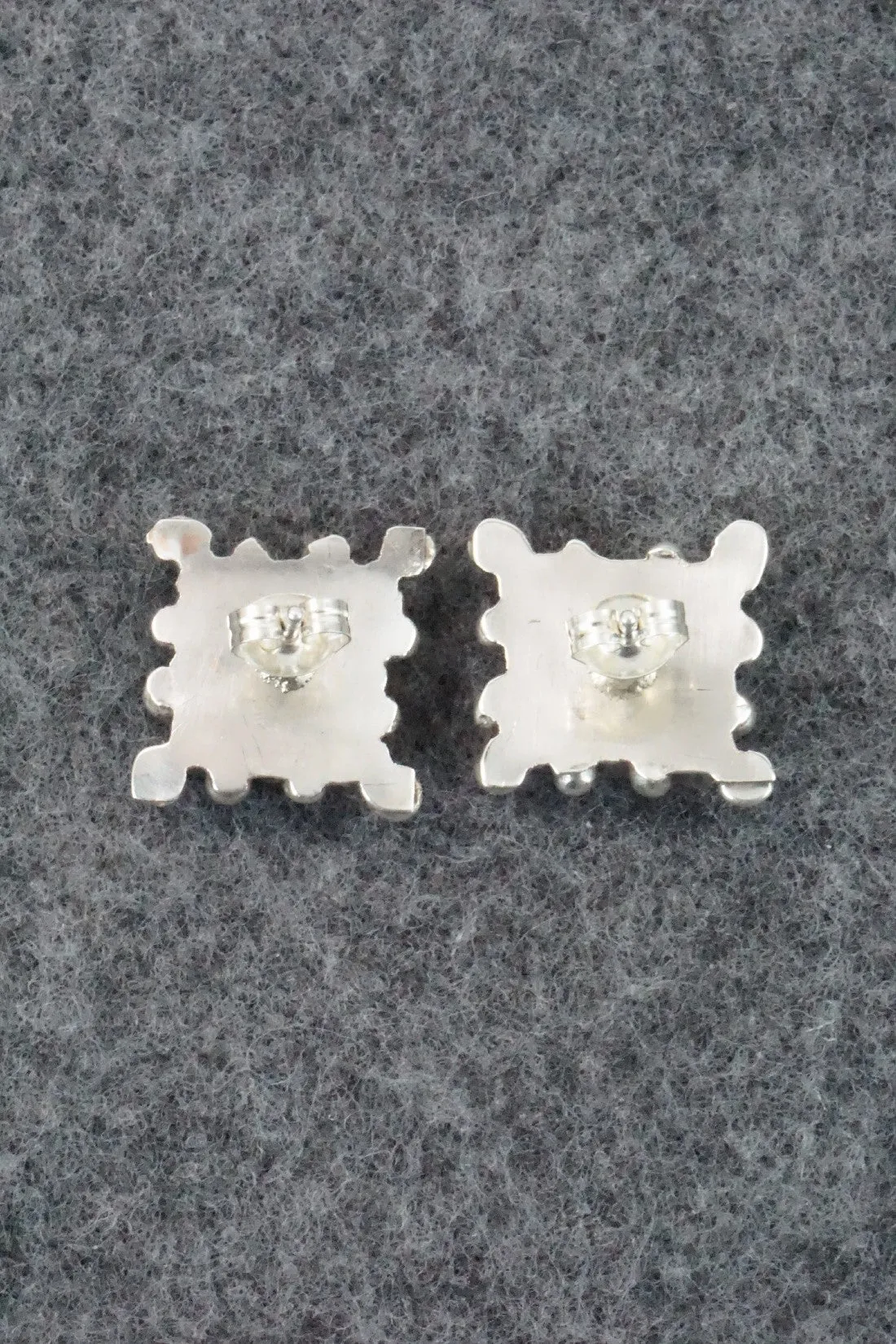 Coral & Sterling Silver Earrings - Calvert Lamy