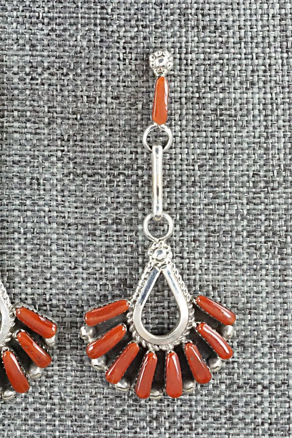 Coral & Sterling Silver Earrings - Carlene Hattie