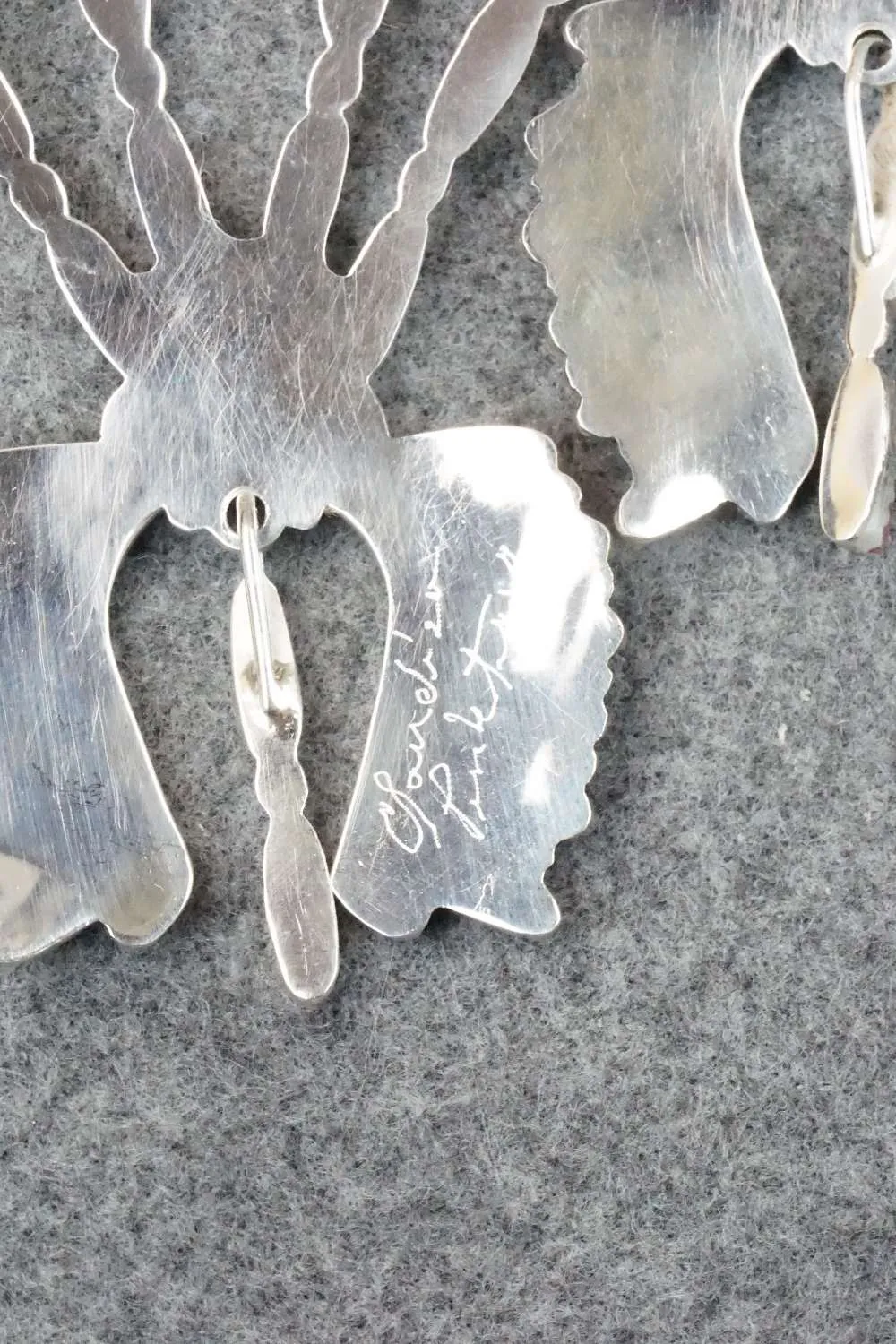 Coral & Sterling Silver Earrings - Claudine Penketewa