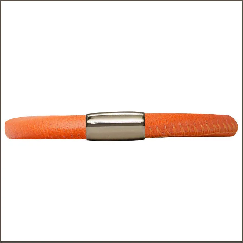 Endless Single Orange Leather Bracelet