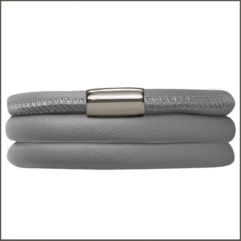 Endless Triple Gray Leather Bracelet