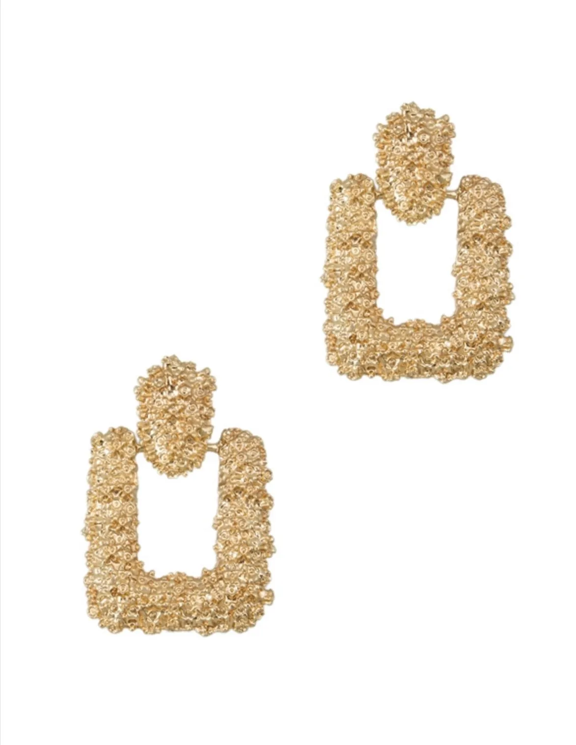 Evie Square Drop Textured Earrings