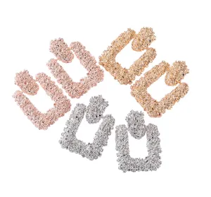 Evie Square Drop Textured Earrings