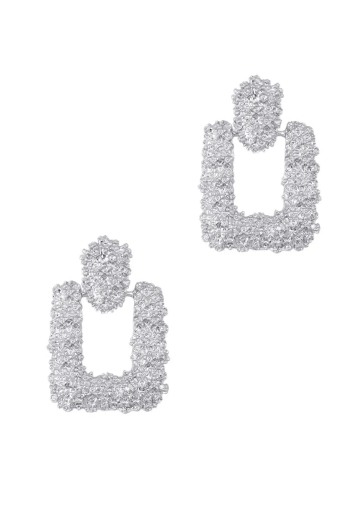 Evie Square Drop Textured Earrings