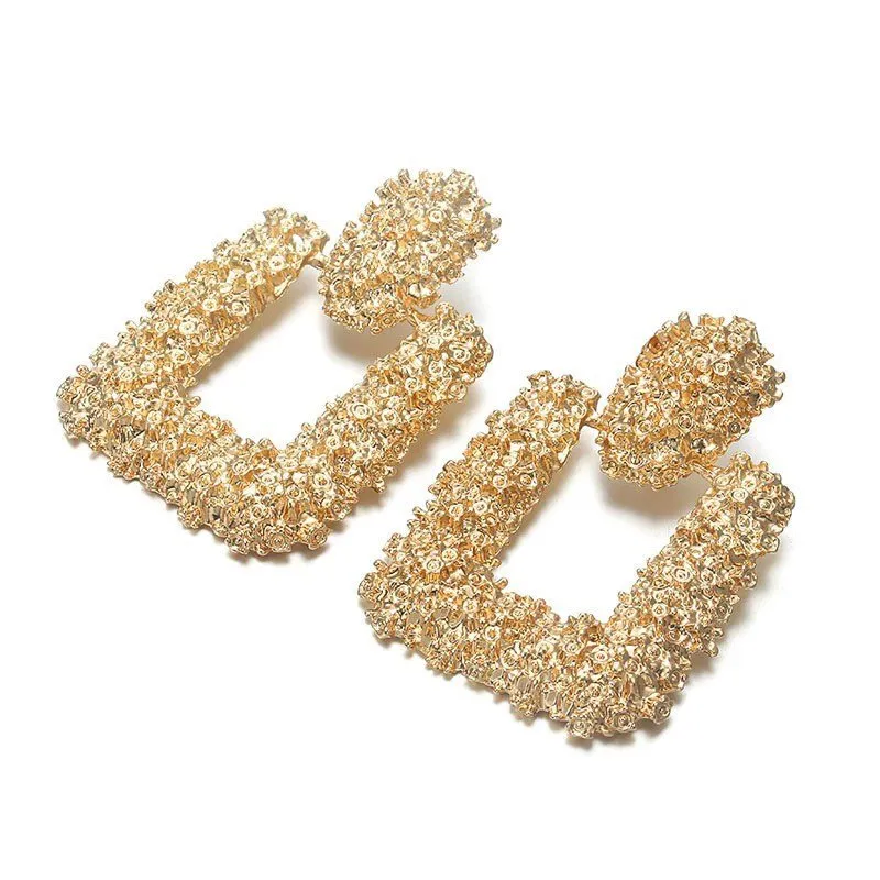 Evie Square Drop Textured Earrings
