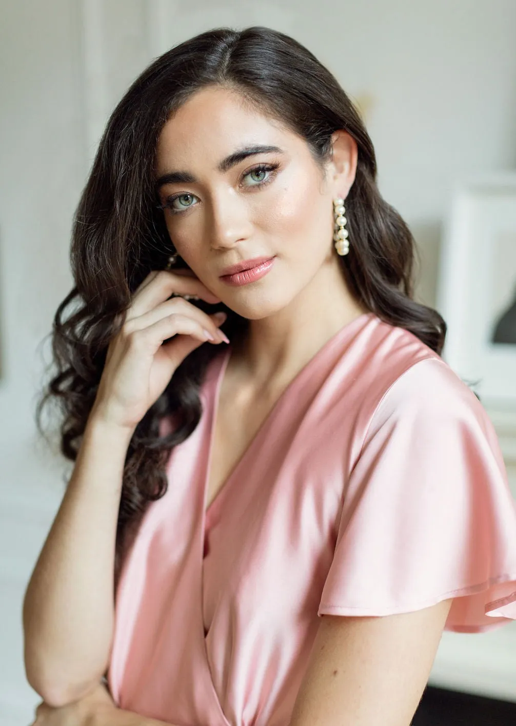 GRACE Pearl Hoop Earrings