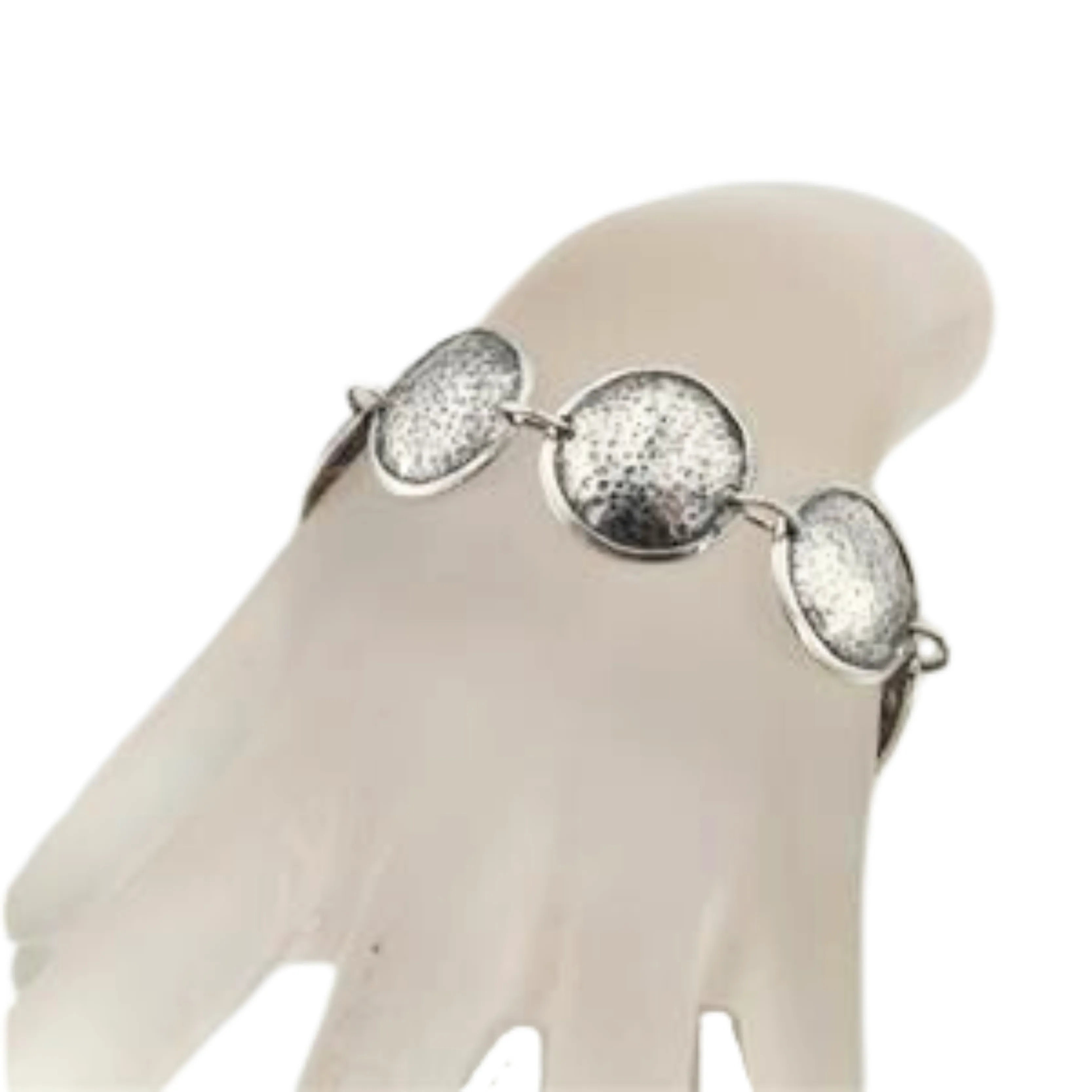 Hadar Designers Handmade Art Hammered 925 Sterling Silver Bracelet (H)