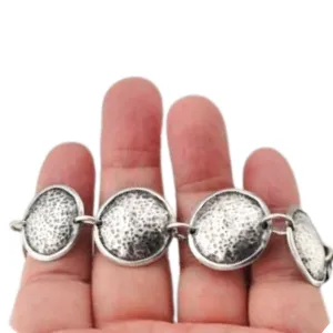 Hadar Designers Handmade Art Hammered 925 Sterling Silver Bracelet (H)