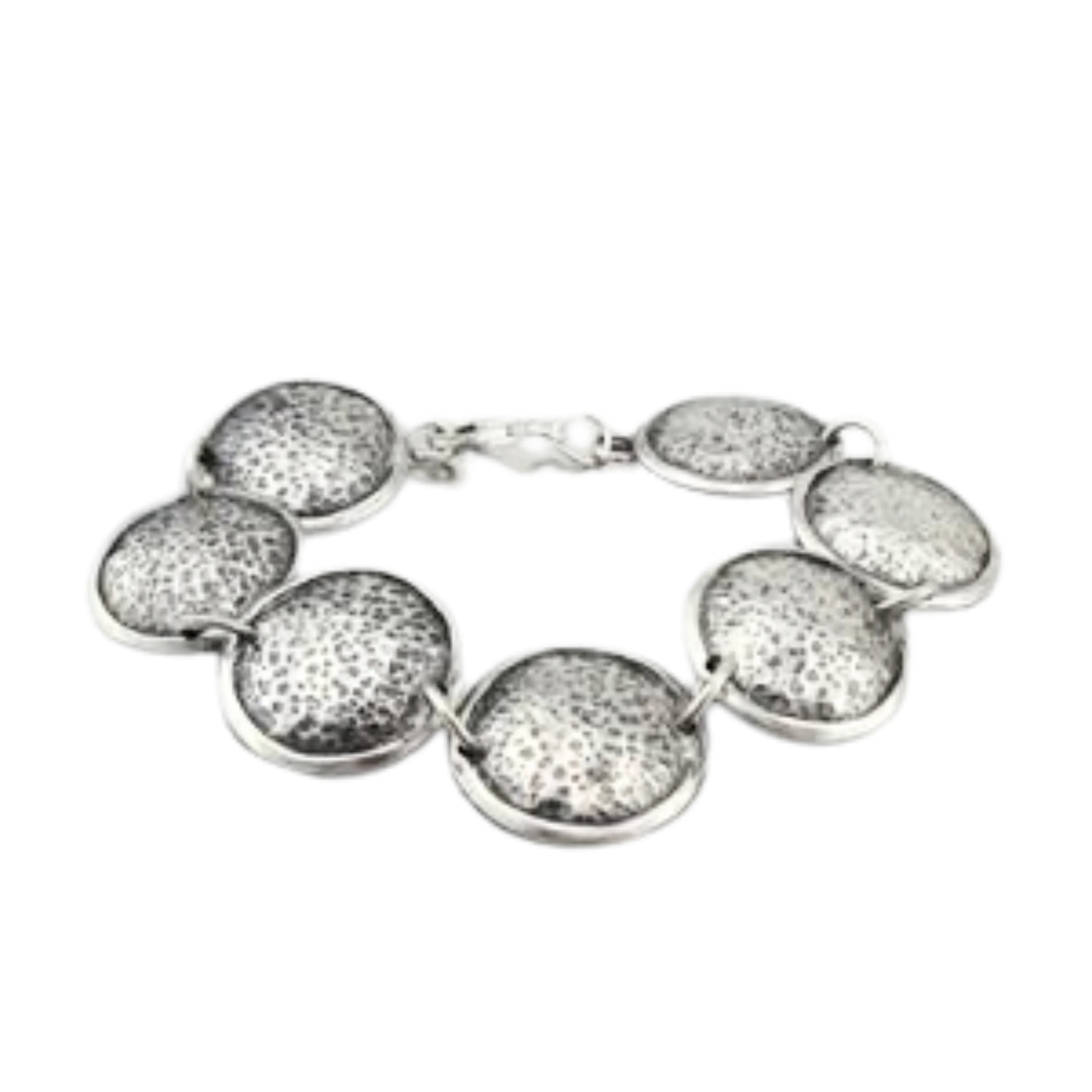 Hadar Designers Handmade Art Hammered 925 Sterling Silver Bracelet (H)