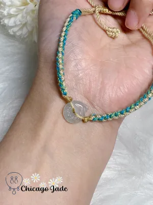 Icy Translucent Finely Carved Dragon Loop Handmade Grade A Type A Untreated Authentic Burma Jadeite Jade Feicui