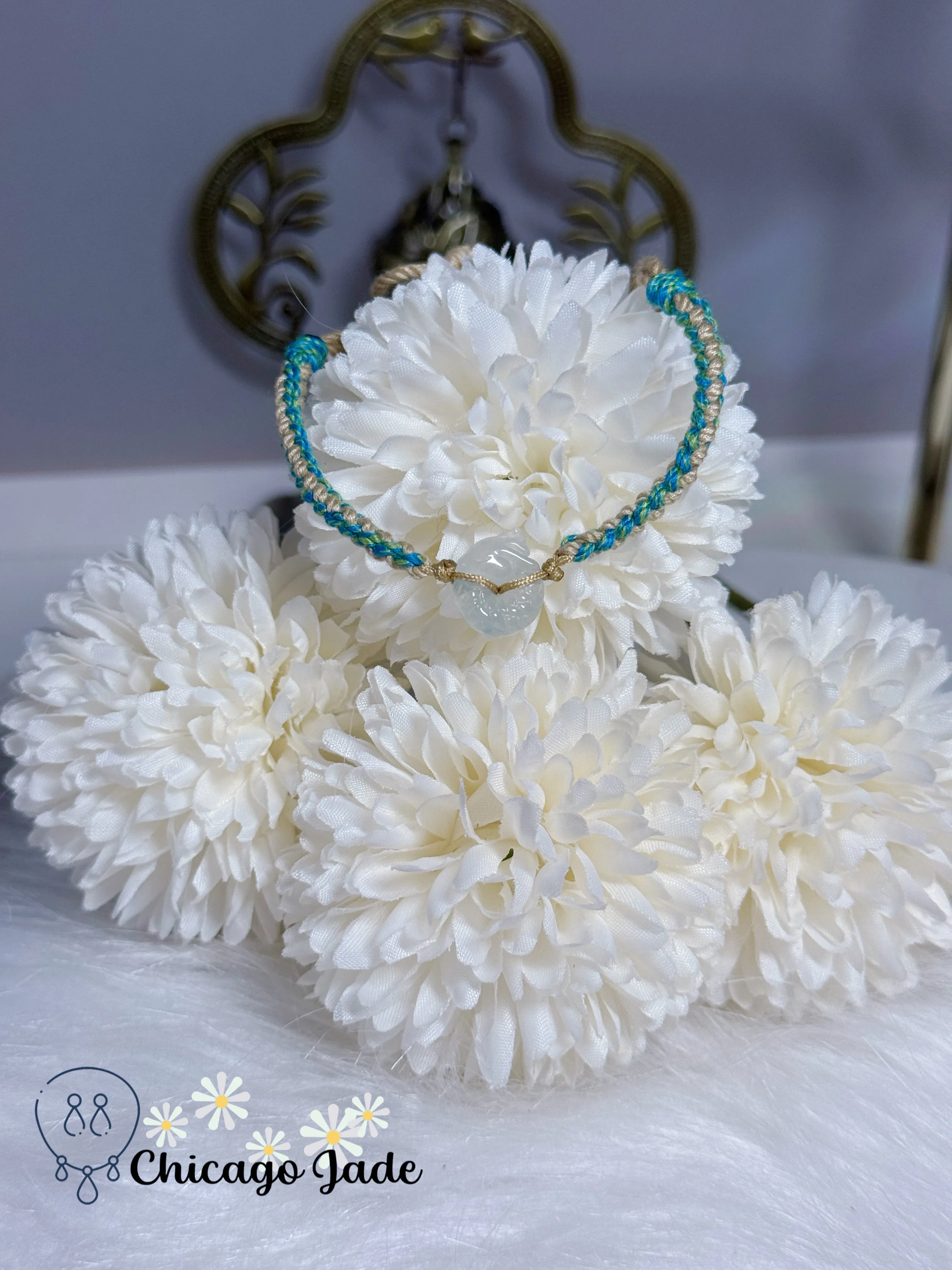 Icy Translucent Finely Carved Dragon Loop Handmade Grade A Type A Untreated Authentic Burma Jadeite Jade Feicui