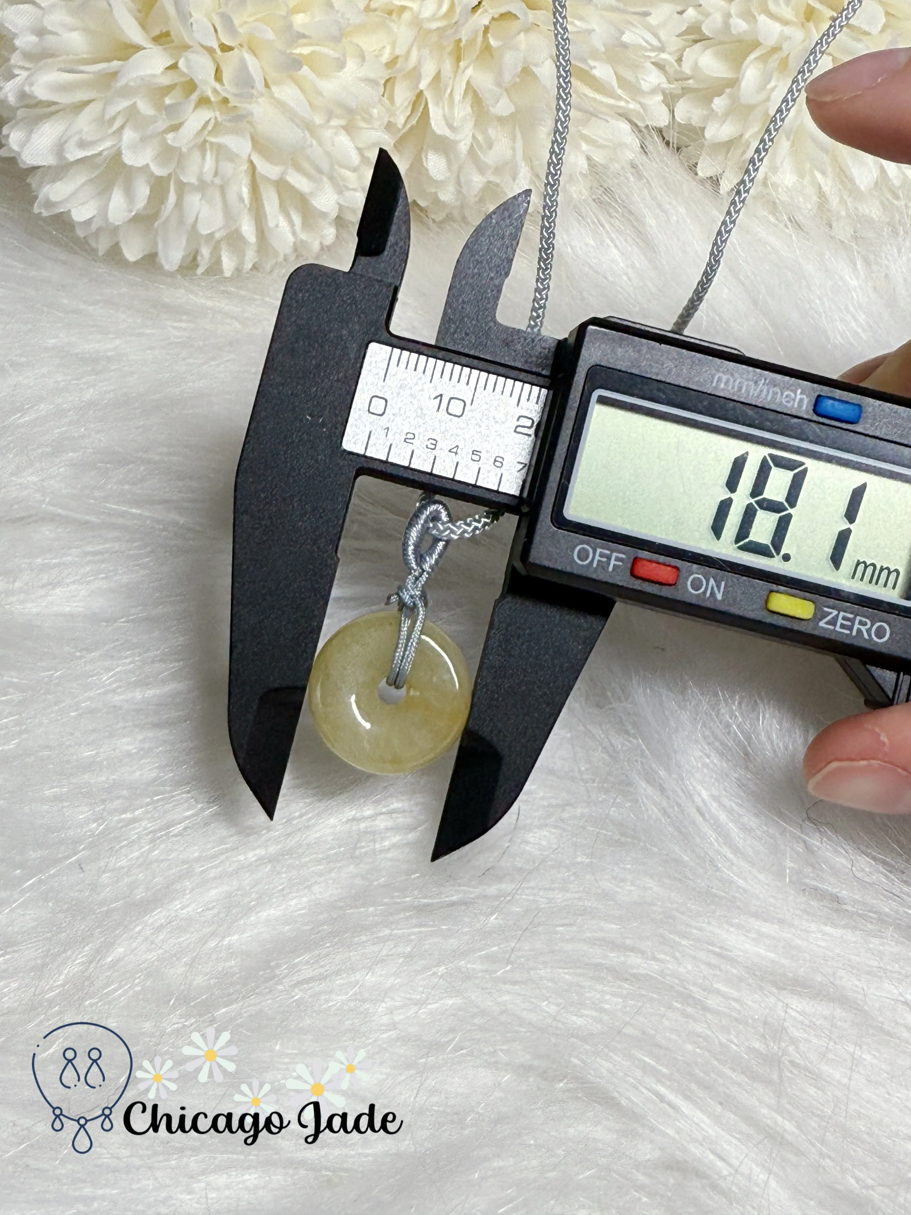 Icy Yellow Blue Thread Natural Handmade Grade A Type A Untreated Burma Jadeite Jade Feicui Pendant Brings Luck and Safety