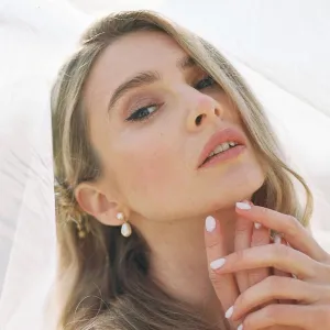 JESS Double Pearl Drop Bridal Earrings