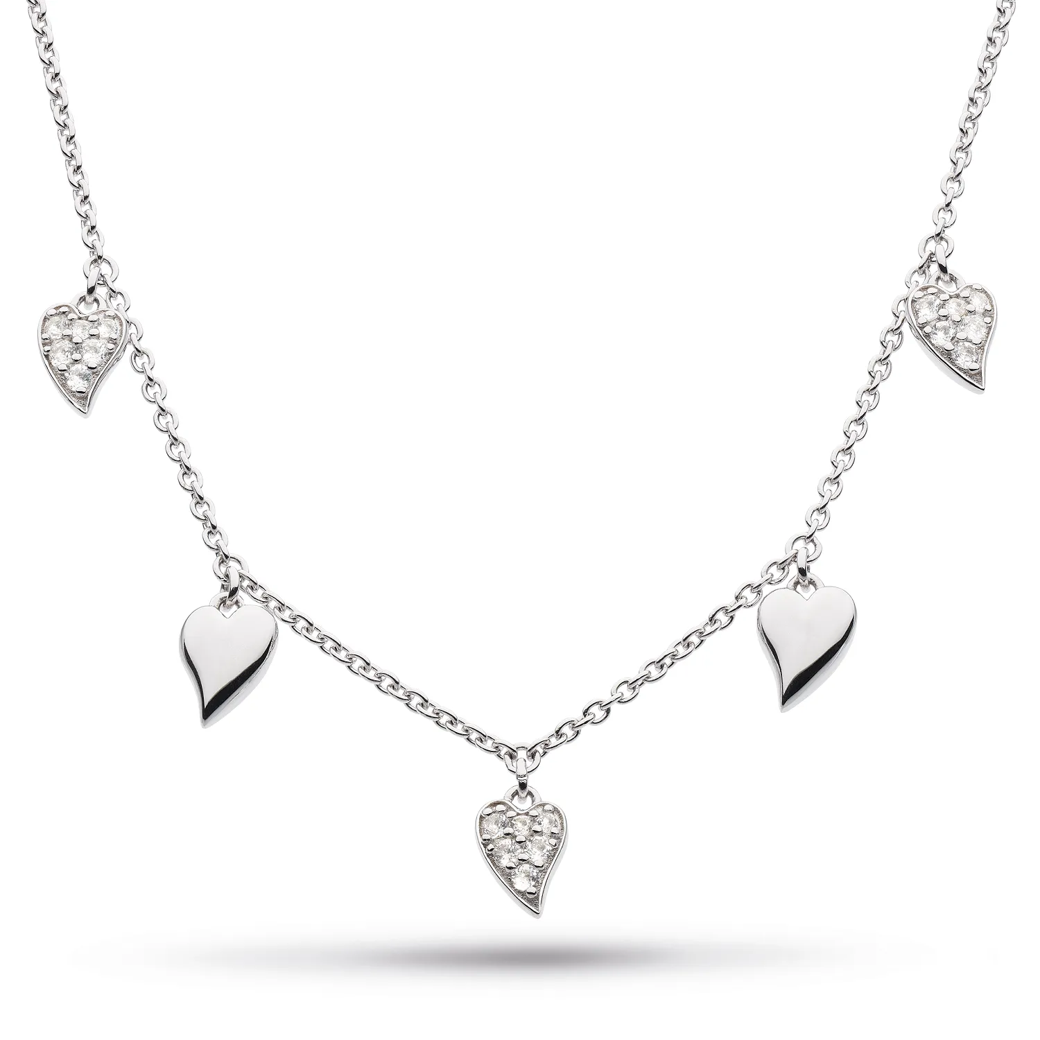Kit Heath Desire Precious White Topaz Heart Station Necklace