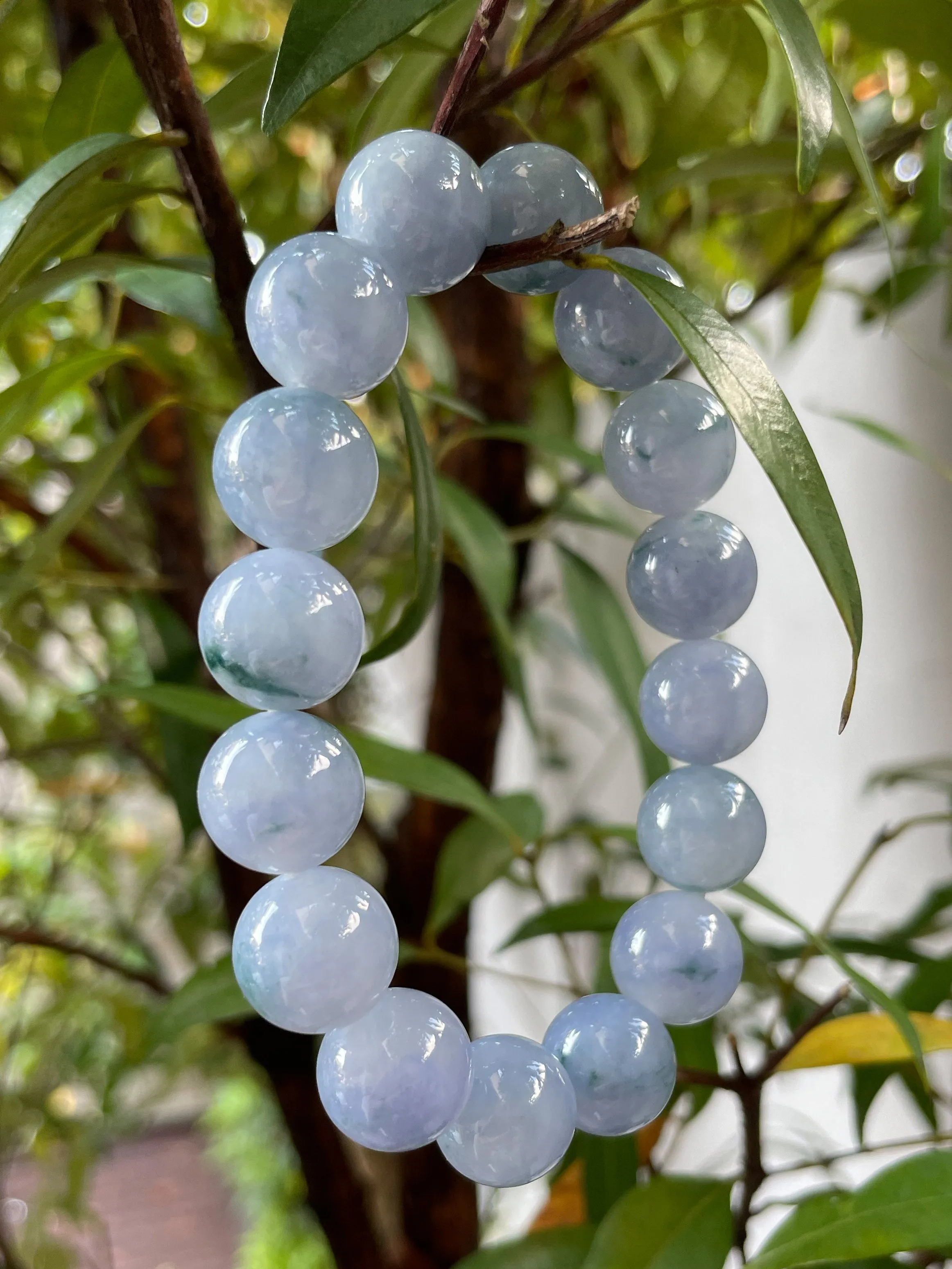 Lavender Jade Bracelet - Round Beads (NJBA019)