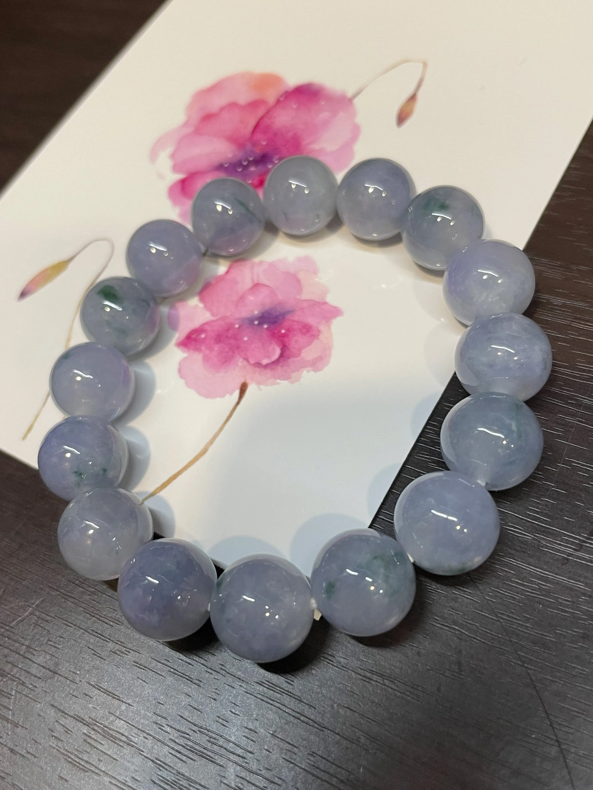 Lavender Jade Bracelet - Round Beads (NJBA019)