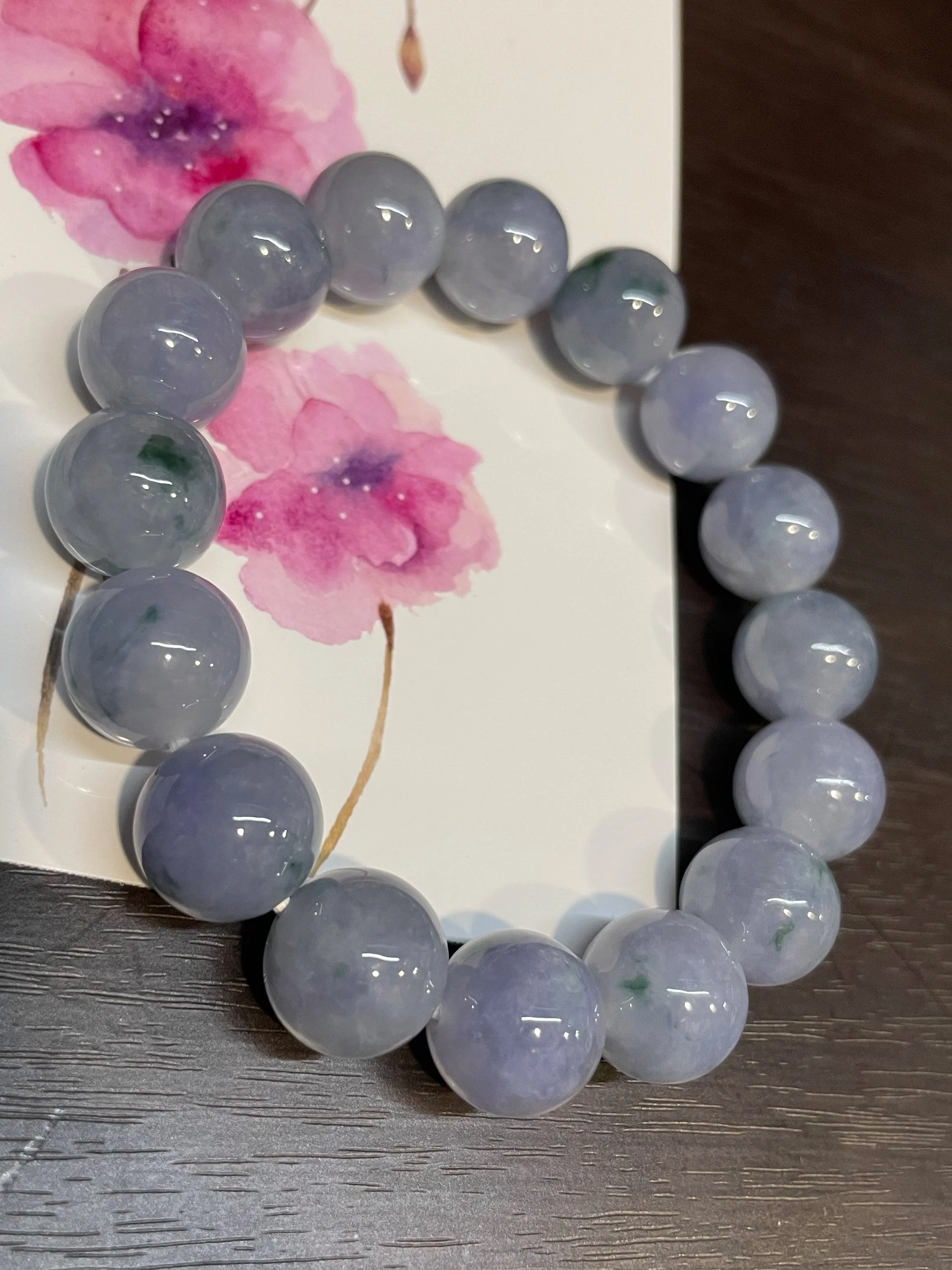 Lavender Jade Bracelet - Round Beads (NJBA019)