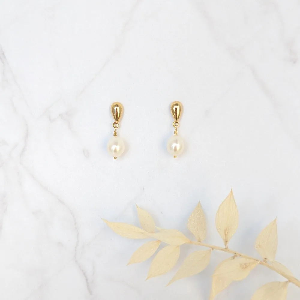 LORELEI Teardrop Freshwater Pearl Earrings