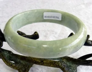 "Soothe Your Soul" Soft Green Grade A Burmese Jadeite Bangle Bracelet 59mm with Certificate (784)