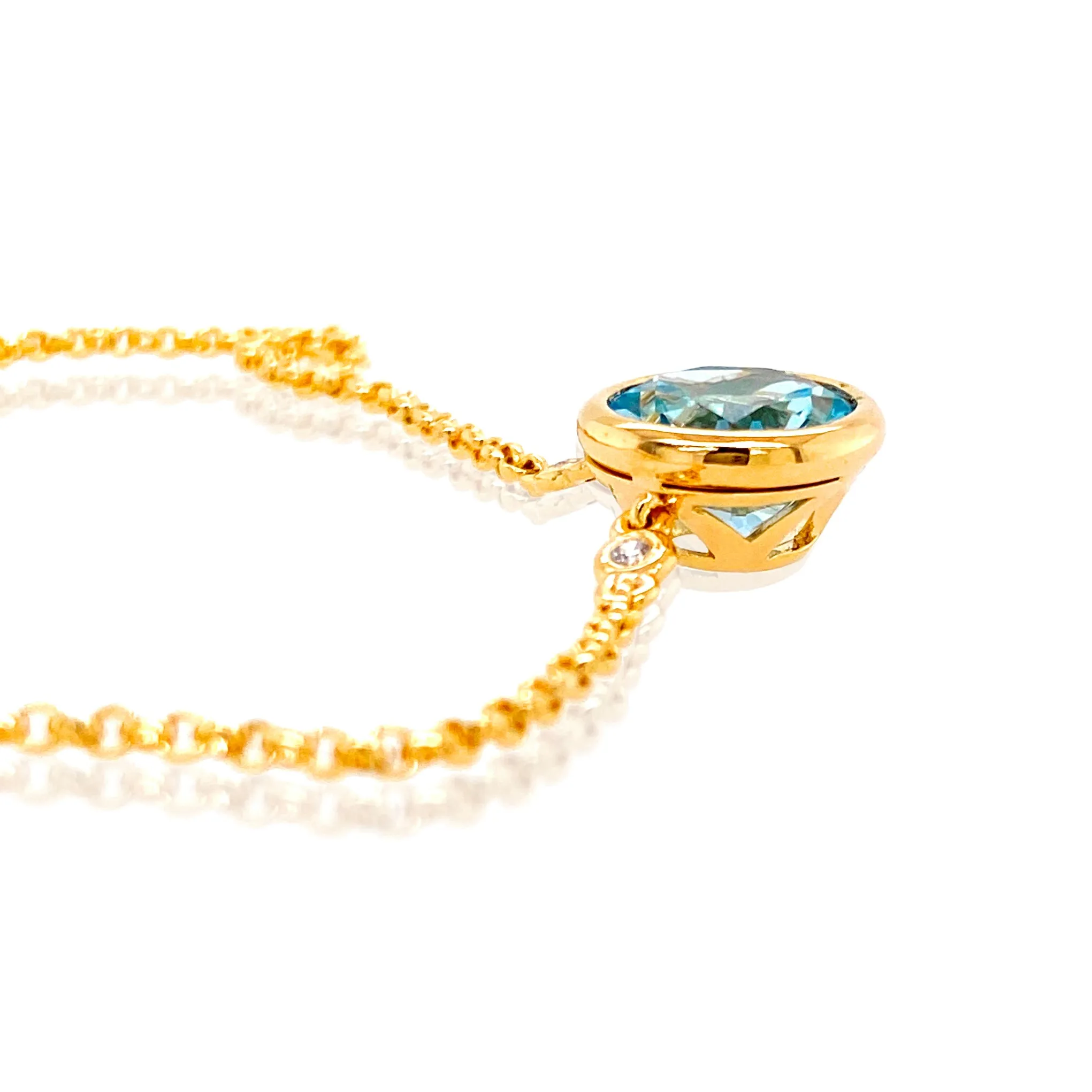 SIGNATURE Necklace (1287) - Blue Topaz / YG