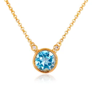 SIGNATURE Necklace (1287) - Blue Topaz / YG