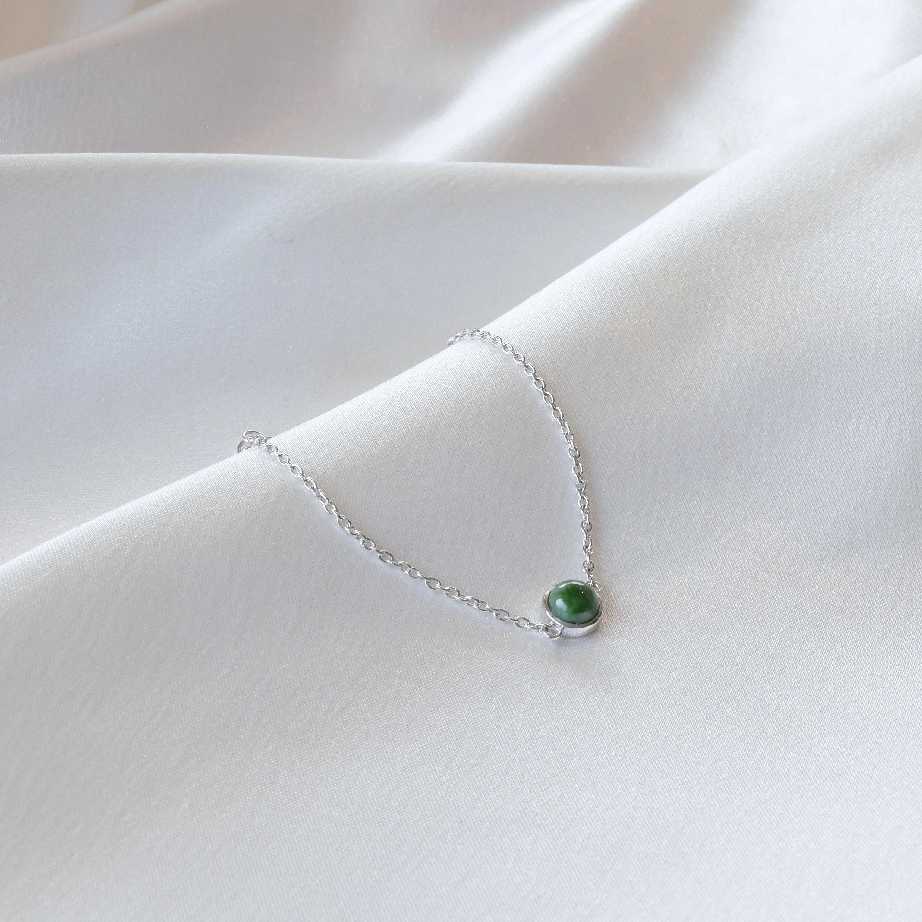 Silver Jade Bracelet - Terra