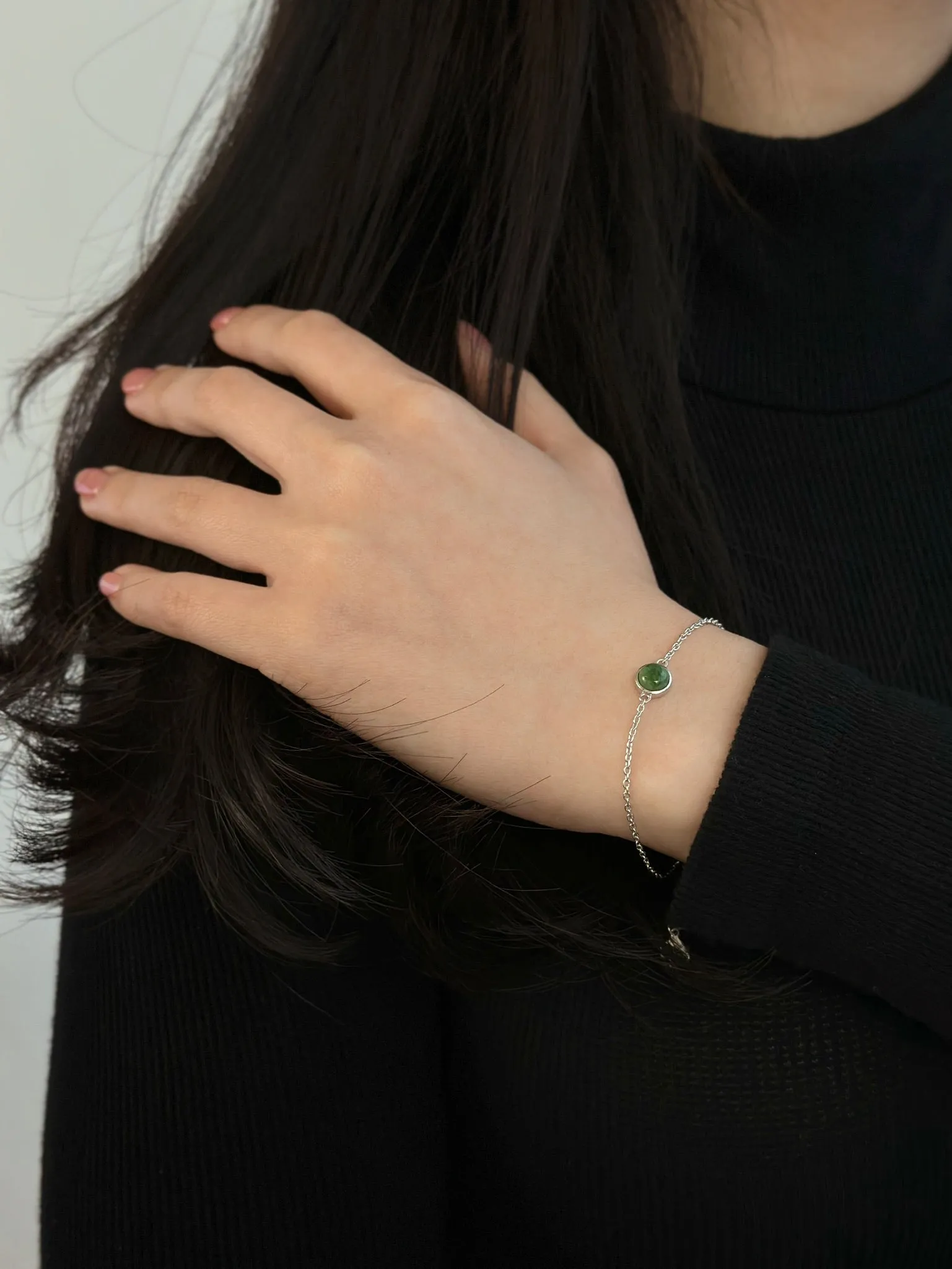Silver Jade Bracelet - Terra