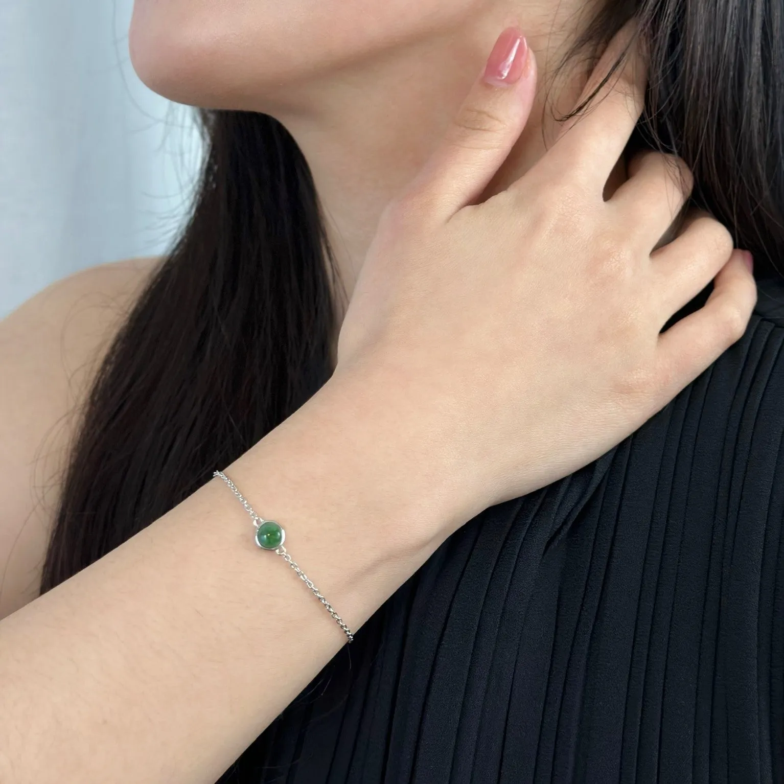 Silver Jade Bracelet - Terra