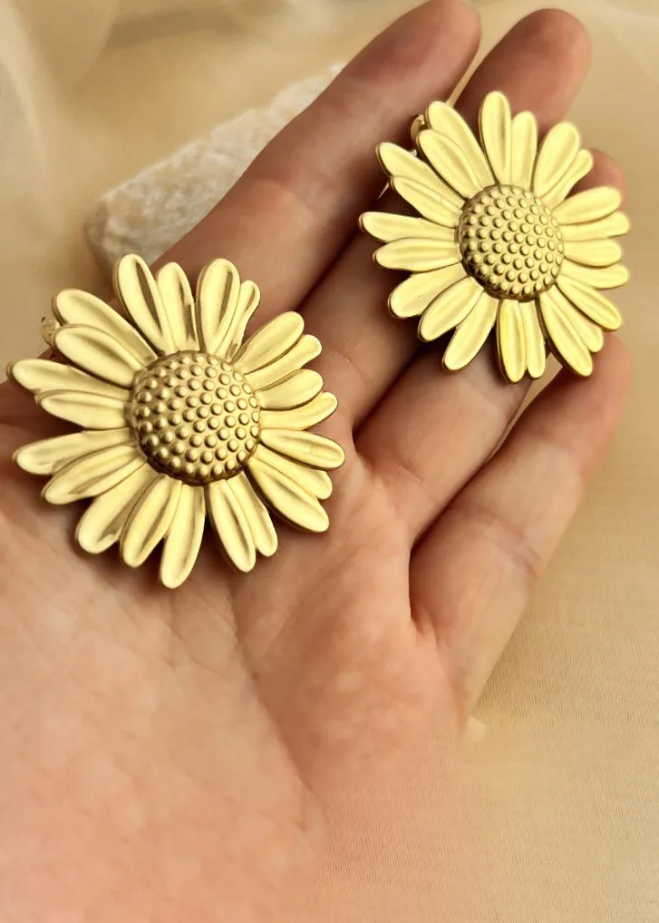 Sunflower Statement Stud Earrings