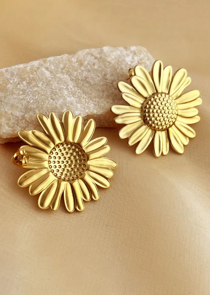 Sunflower Statement Stud Earrings