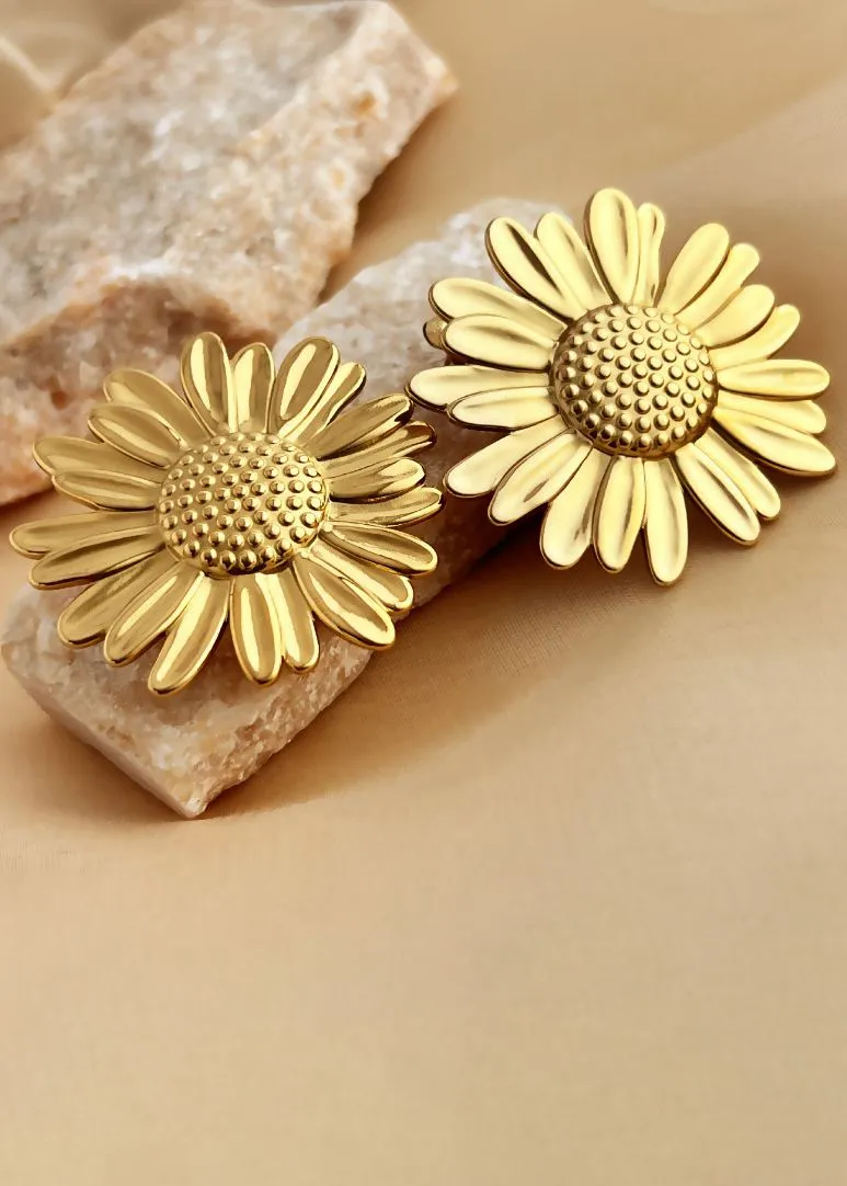 Sunflower Statement Stud Earrings