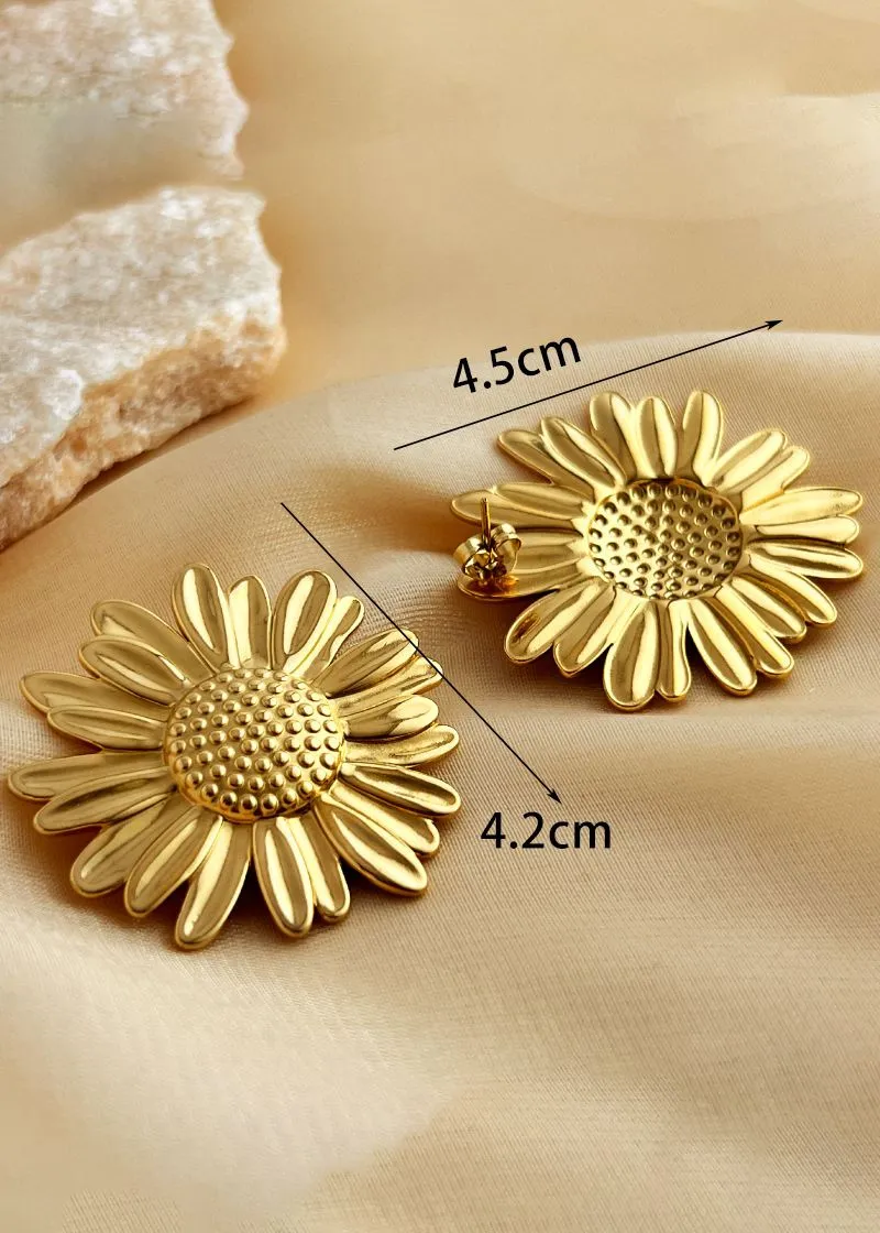 Sunflower Statement Stud Earrings