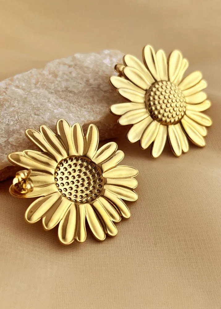 Sunflower Statement Stud Earrings