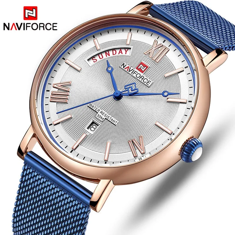 Teveno Men's Stainless Steel Mesh Watch