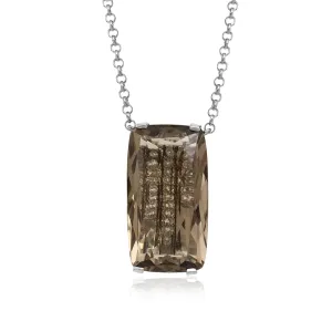 TRANSPARENZA Necklace (0890) - Smoky Quartz / SS