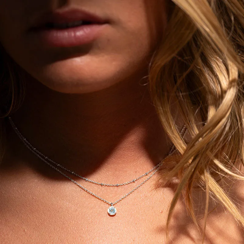 Winkie Necklace, Blue Topaz, Silver